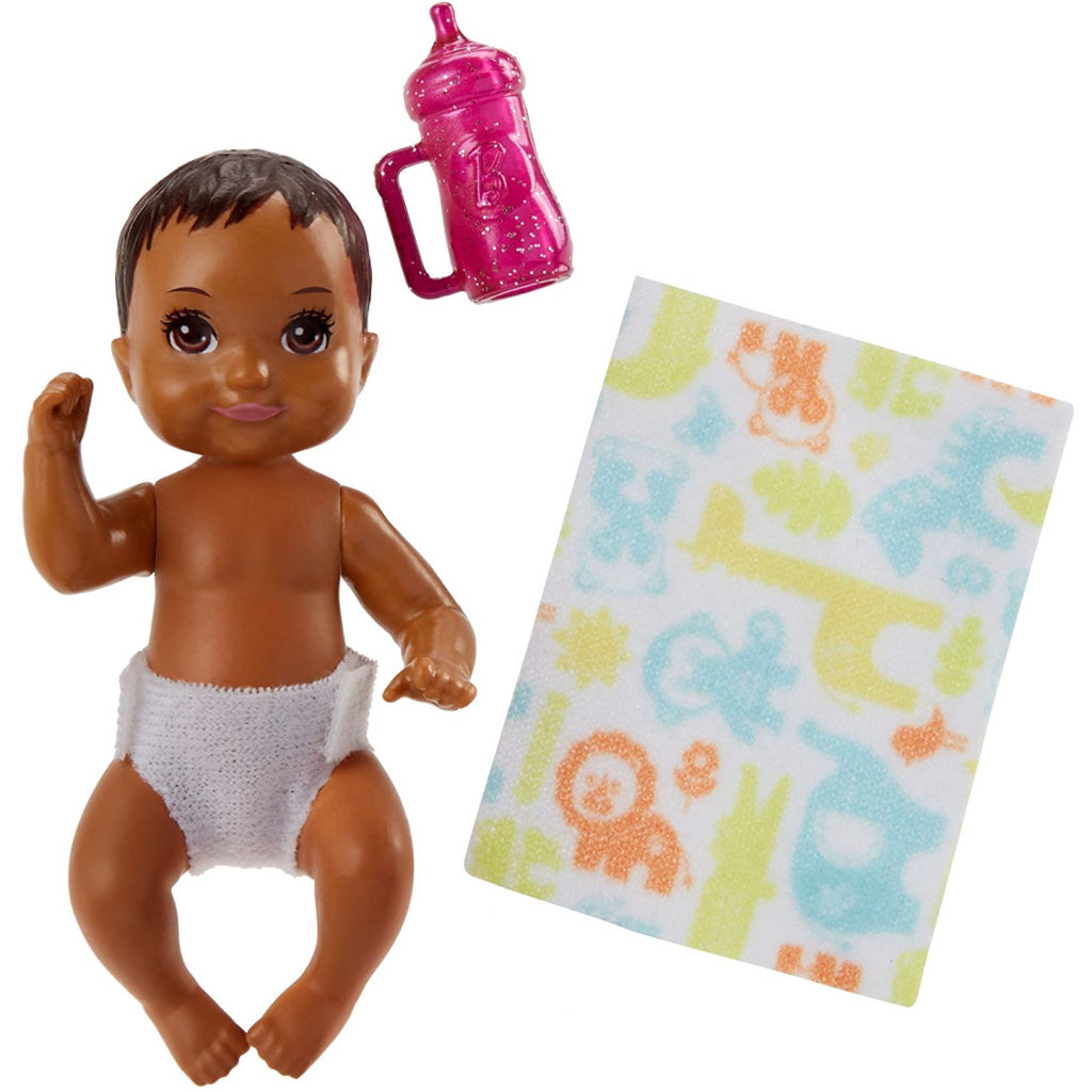 Barbie skipper Babysitters Baby Doll Dark Hair & Pink Bottle - Maqio