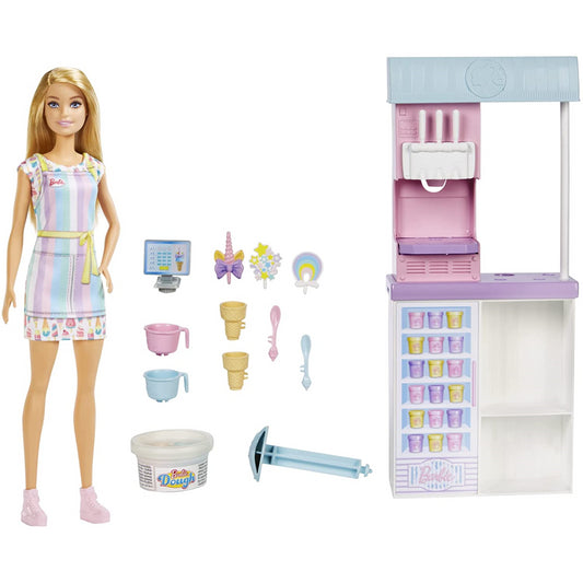 Barbie Ice Cream Making Shop Playset & Blonde Doll