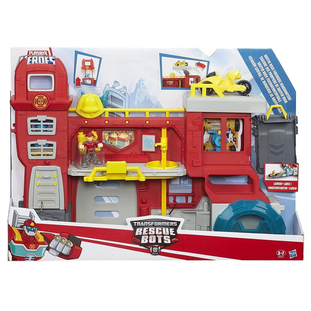 Playskool Heroes Transformers Rescue Bots Griffin Rock Firehouse Headquarters Toy - Maqio