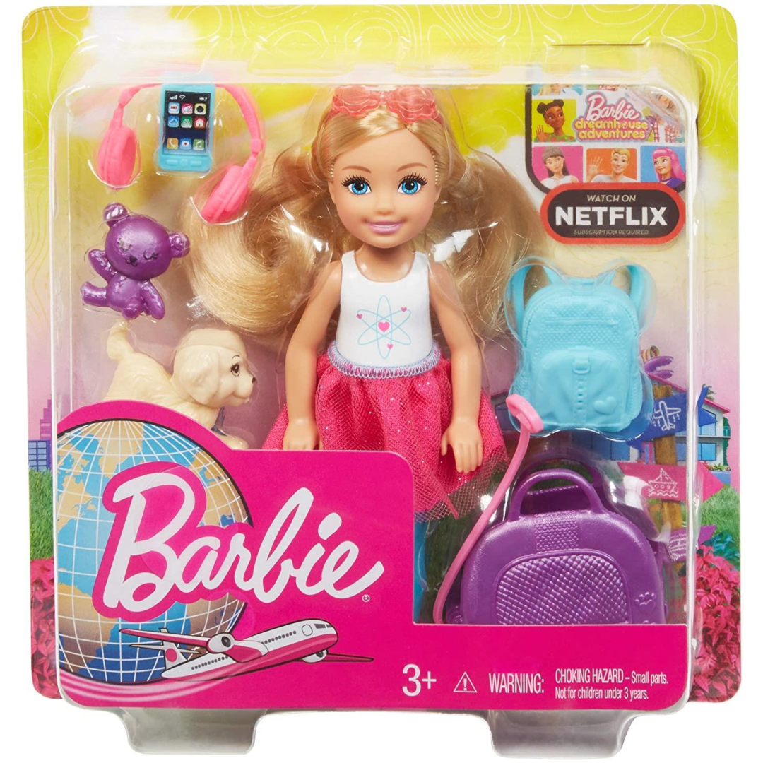 Barbie FWV20 Chelsea Doll and Travel Set with Puppy - Maqio