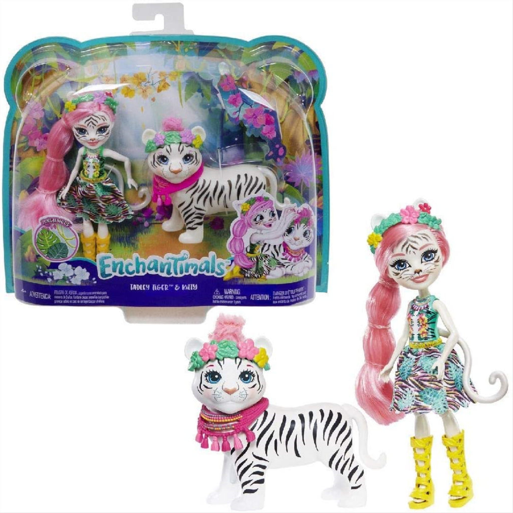 Enchantimals GFN57 Tadley Doll & Kitty White Tiger Animal Figure - Maqio
