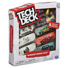 Tech Deck Sk8Shop Bonus Pack Cars & Dogs 6 Pack of Mini Skateboards - Maqio