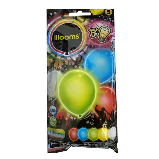 Illooms LED Balloons Light Up Balloons Mixed 5 Pack - Maqio