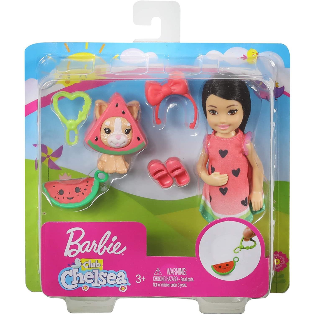 Barbie Club Chelsea Doll and Playset Watermelon Dress & Dog GHV71 - Maqio