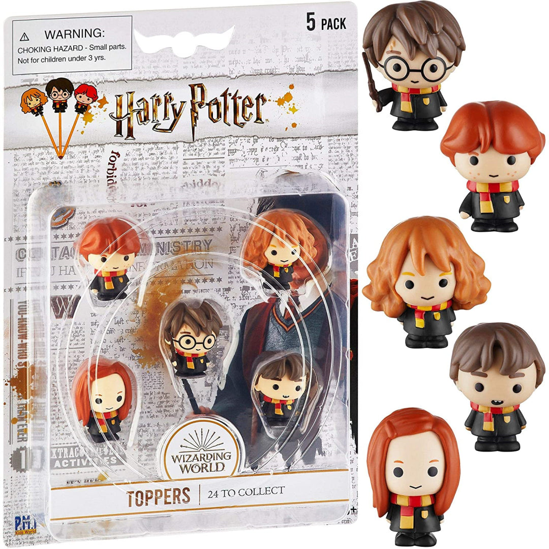 Harry Potter Pencil Toppers 5 Pack Blister Harry In Middle (HP2040) - Maqio