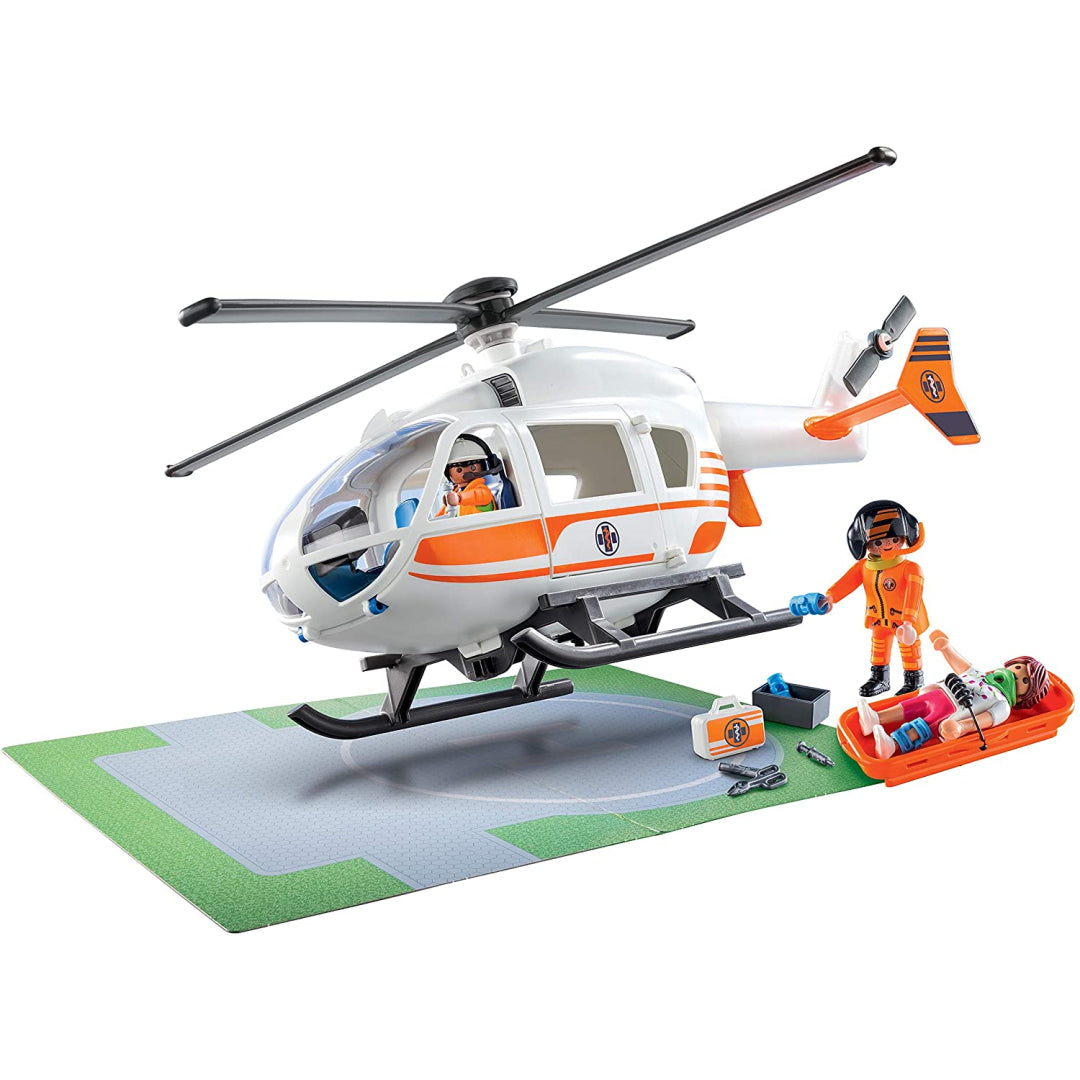 Playmobil City Life Hospital Emergency Helicopter Playset - Maqio