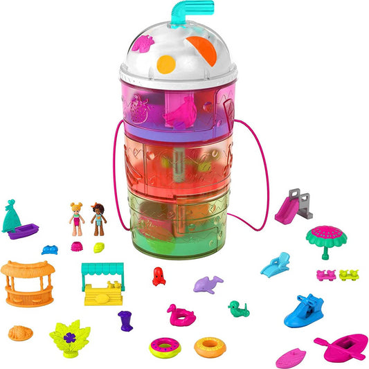 Polly Pocket Spin â€˜n Surprise Playset - Tropical Smoothie Shape - Maqio