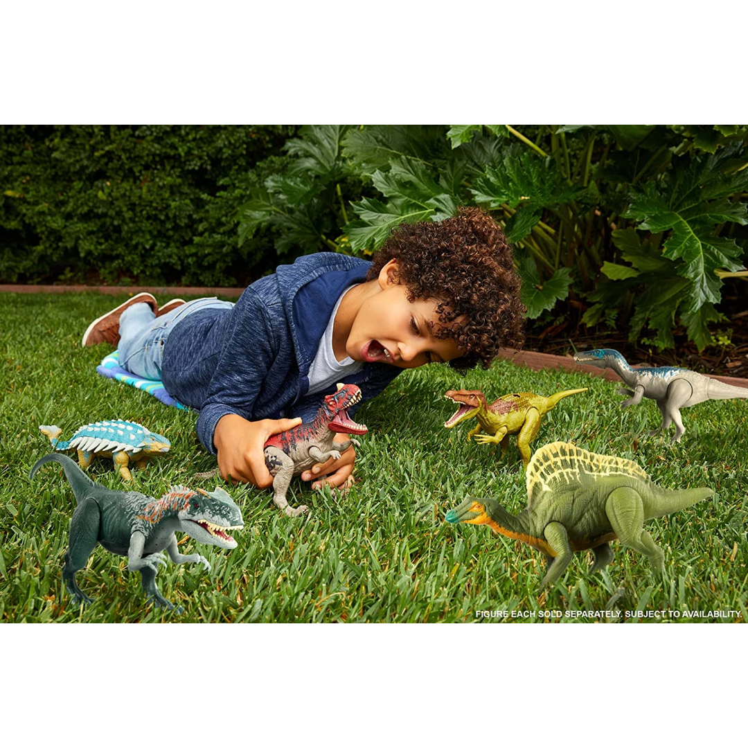 Jurassic World Roar Attack Dinosaur Figure with Movable Joints & Sounds - Allosaurus - Maqio