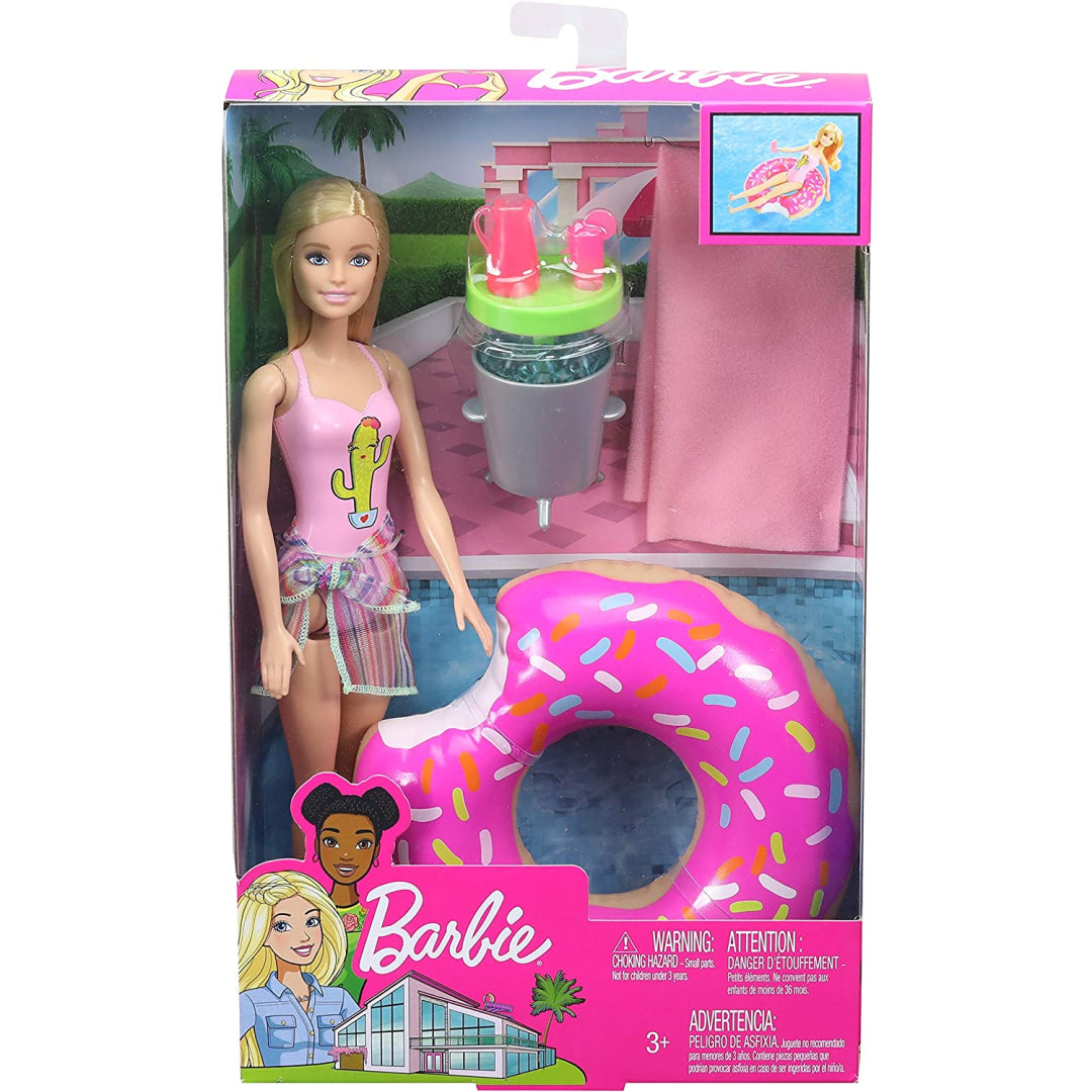 Barbie Doll and Donut-shaped Floatie Playset - Maqio