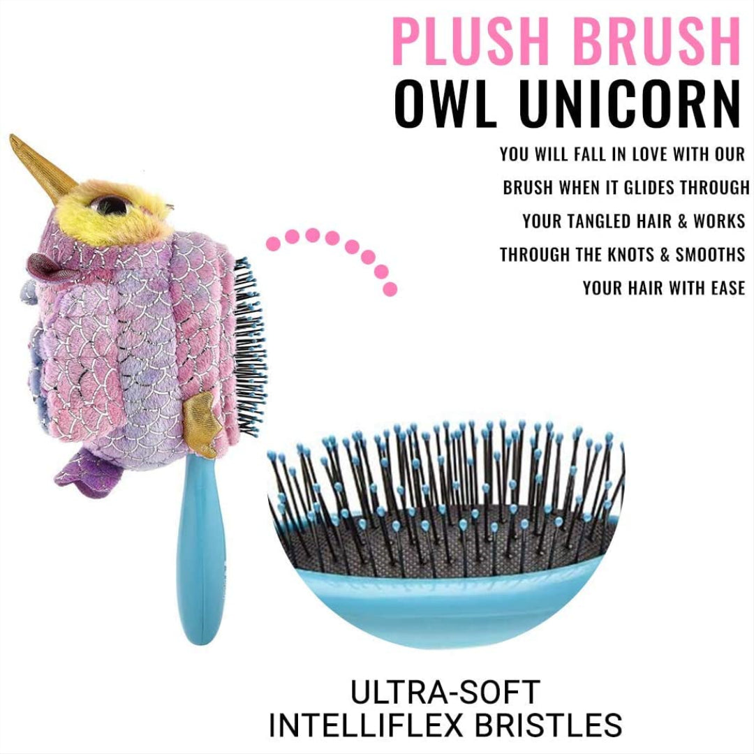 Wet Brush Kids Hair Brush Detangler & Detachable Owl Unicorn - Maqio