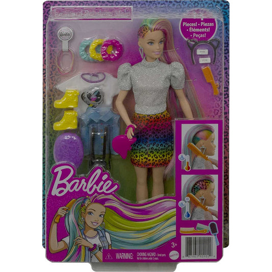 Barbie Leopard Rainbow Hair and Accessories - Maqio