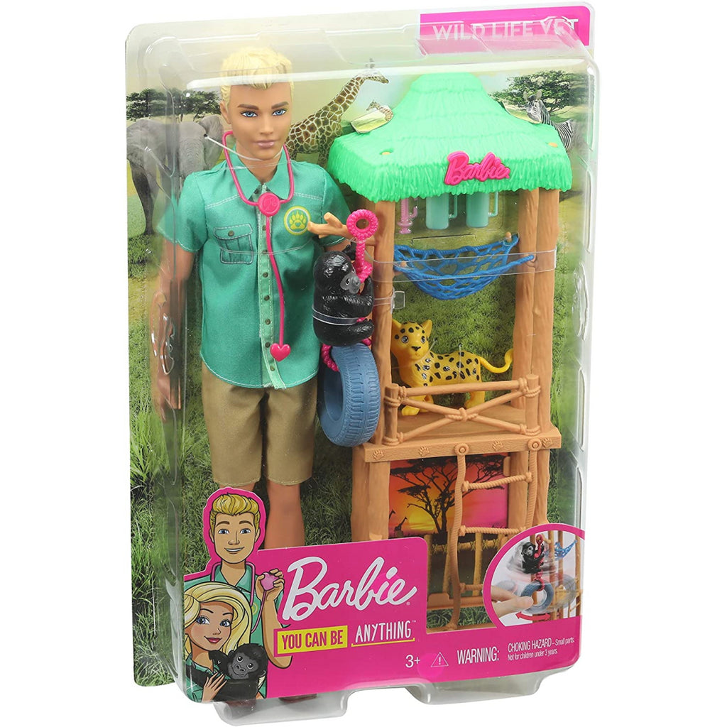 Barbie Ken Career Wild Life Vet Doll and Playset GJM33 - Maqio
