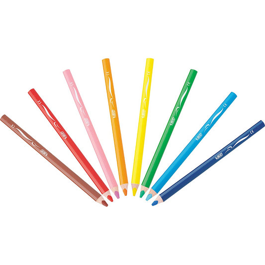 Bic Kids Supersoft Colouring Pencils Pack of 8 Plus Sharpener - Maqio