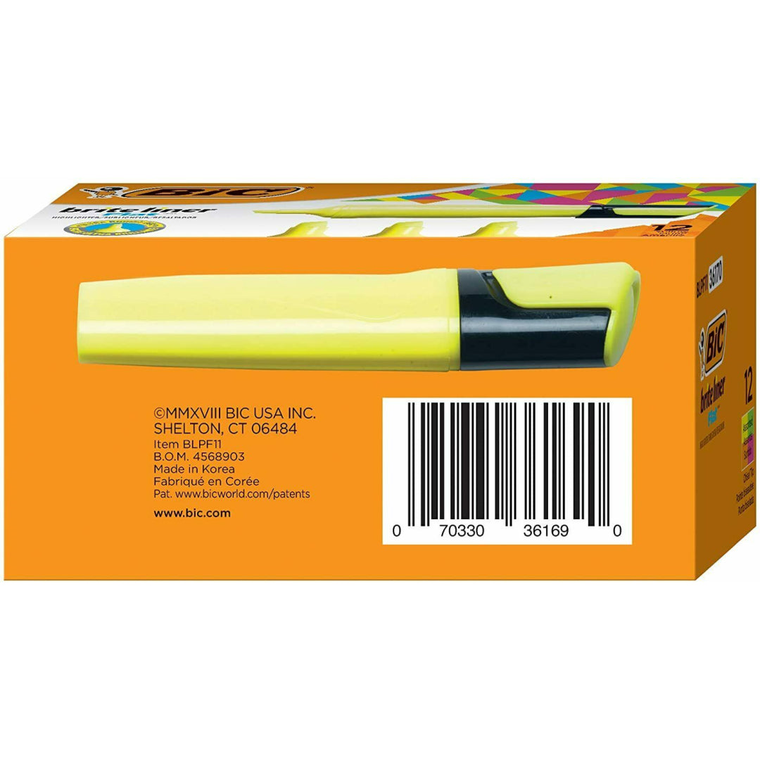 Bic Brite Liner Chisel Tip Highlighter 12 Pack - Maqio