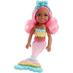 Barbie Dreamtopia Chelsea Rainbow Cove Mermaid Yellow/Pink Doll - Maqio