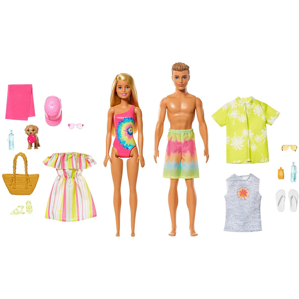 Barbie Gift Set with Convertible Pool Barbie Doll and Ken Doll in Swimwear - Maqio