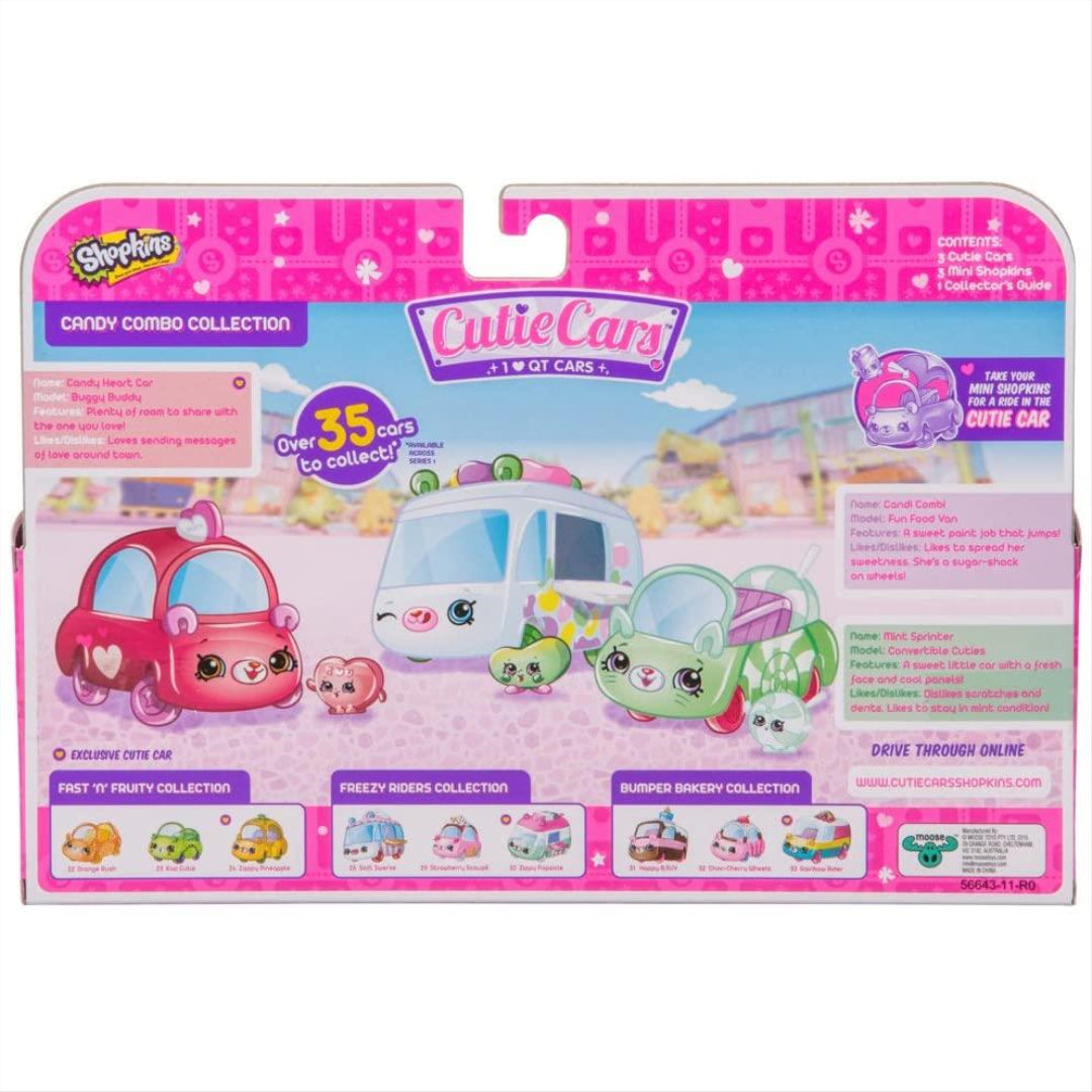 Shopkins Cutie Cars 3-Pack Candy Combo Collection - Maqio
