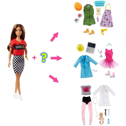 Barbie You Can Be Anything Fashion Doll and 8 Surprise Accessories GLH64 - Maqio