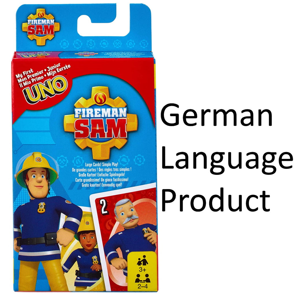 UNO Junior Fireman Sam Card Game Mattel Games FMW18 (German Language Product) - Maqio