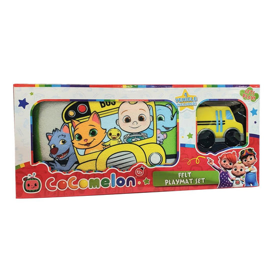 Cocomelon Felt Mat Set with 1 Yellow Bus