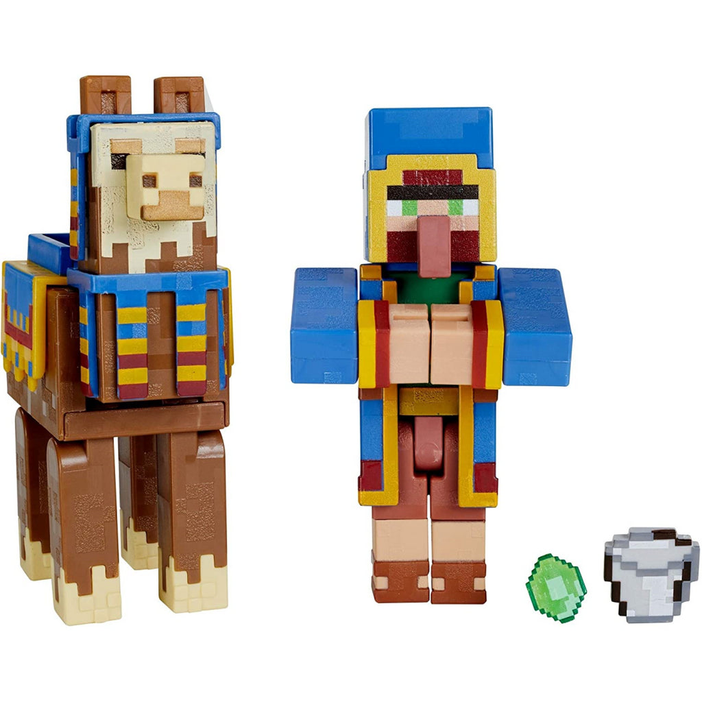 Minecraft Wandering Trader & Llama Figures - Maqio