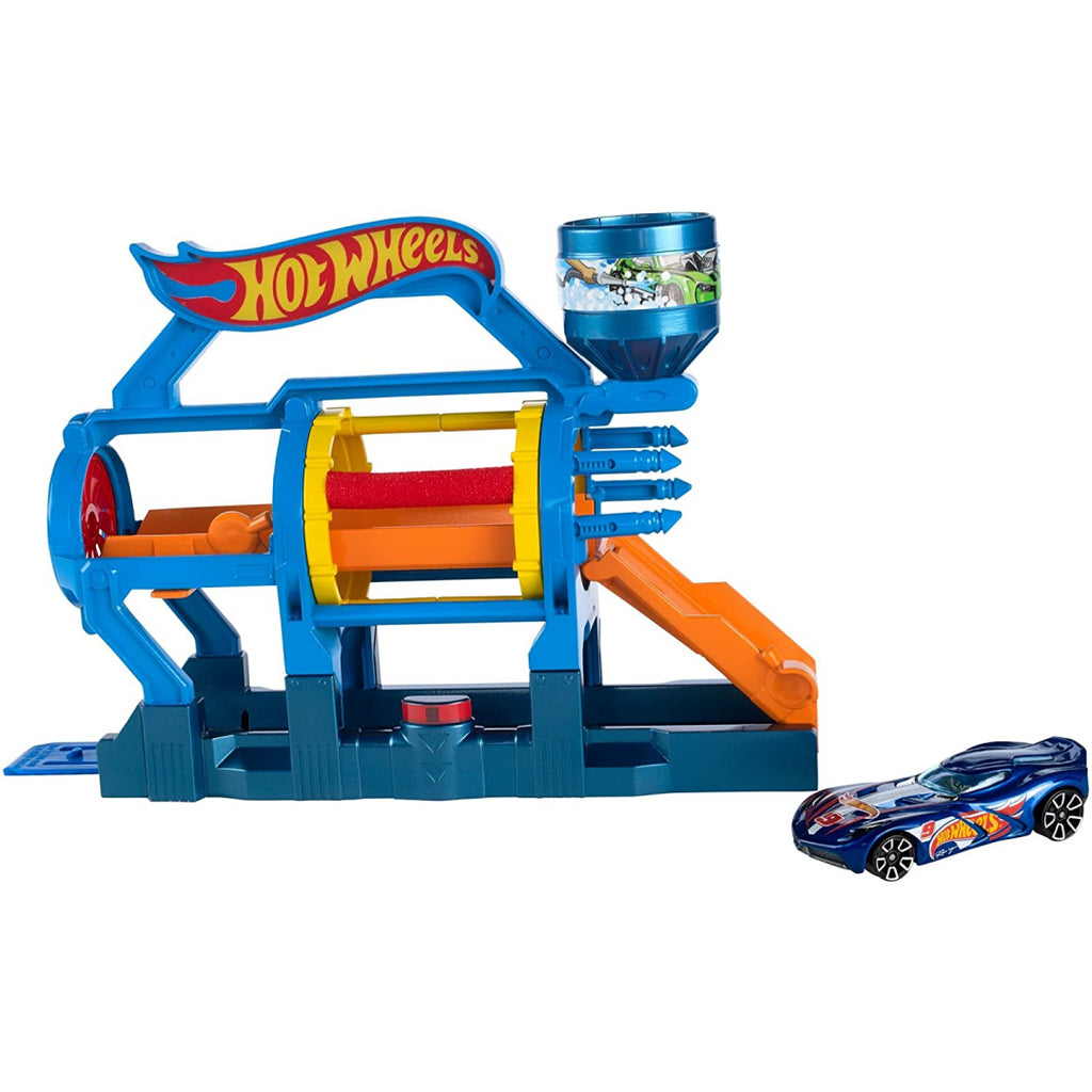 Hot Wheels Turbo Jet Car Wash City Fold-Out Play Set - Maqio