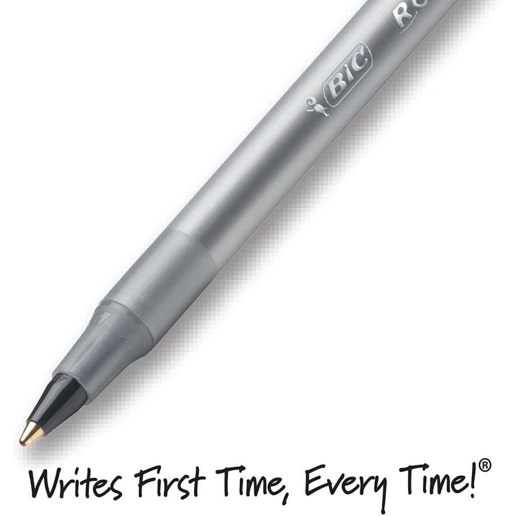 BIC Round Stic 60 Black Medium Ball Pens - Maqio