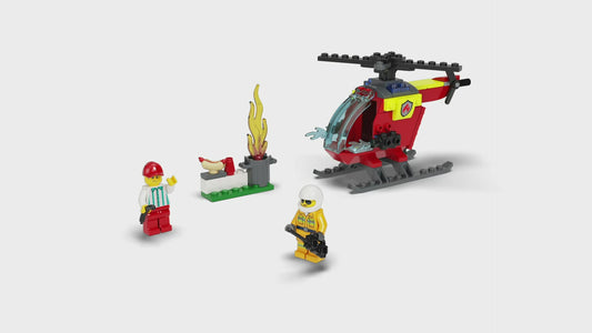 LEGO City Fire Helicopter Toy With Firefighter Figure & Starter Brick 60318