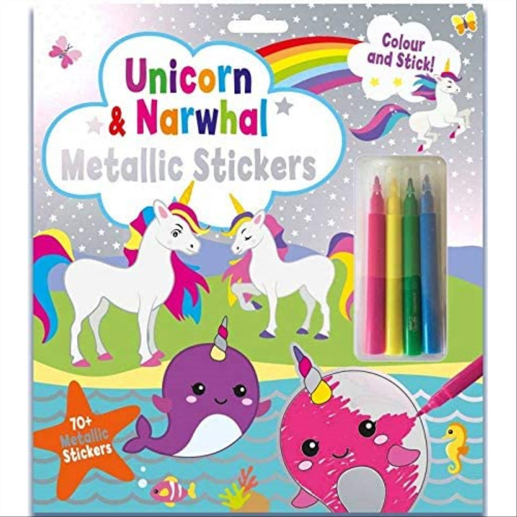 Unicorns & Narwhals Metallic Sticker Set - Maqio
