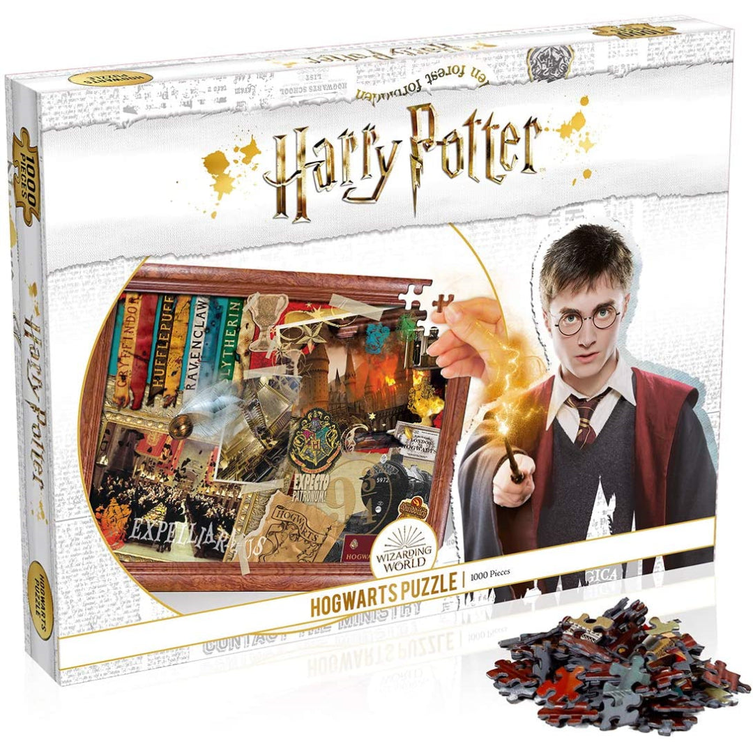 Winning Moves Harry Potter Hogwarts 1000-piece Jigsaw Puzzle (White) - Maqio