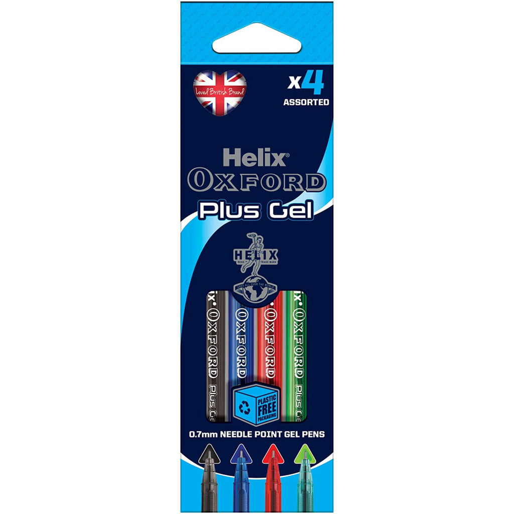 Helix Oxford Plus Gel Pens 4 Colour Pack - Maqio