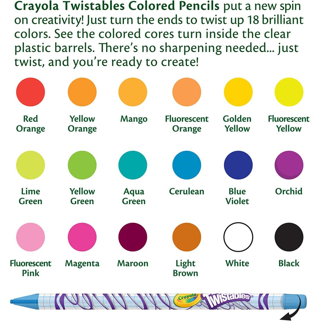 Crayola 18 Twistables Colored Pencils - Maqio