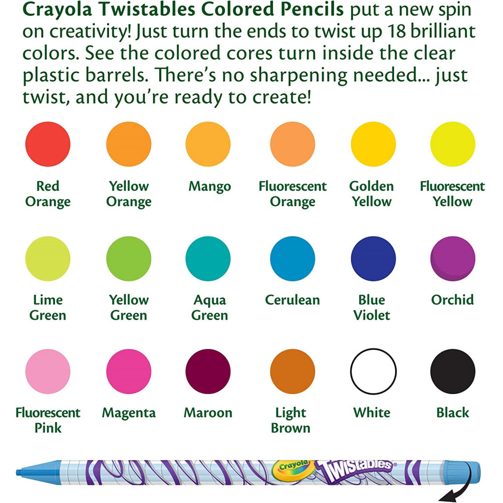 Crayola 18 Twistables Colored Pencils - Maqio