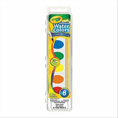 Crayola 8 Washable Water Colours & Paint Brush - Maqio
