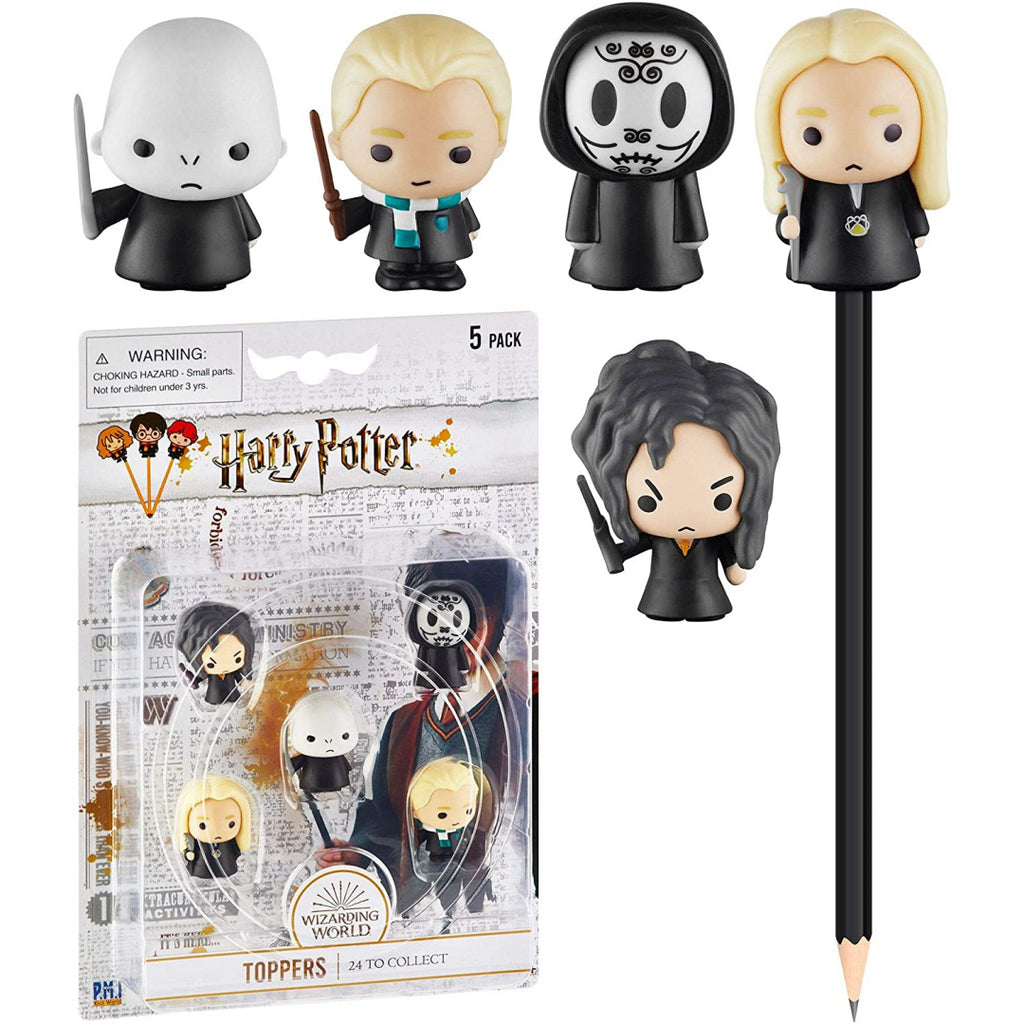 Harry Potter Pencil Toppers 5 Pack Blister Voldemort In Middle - Maqio