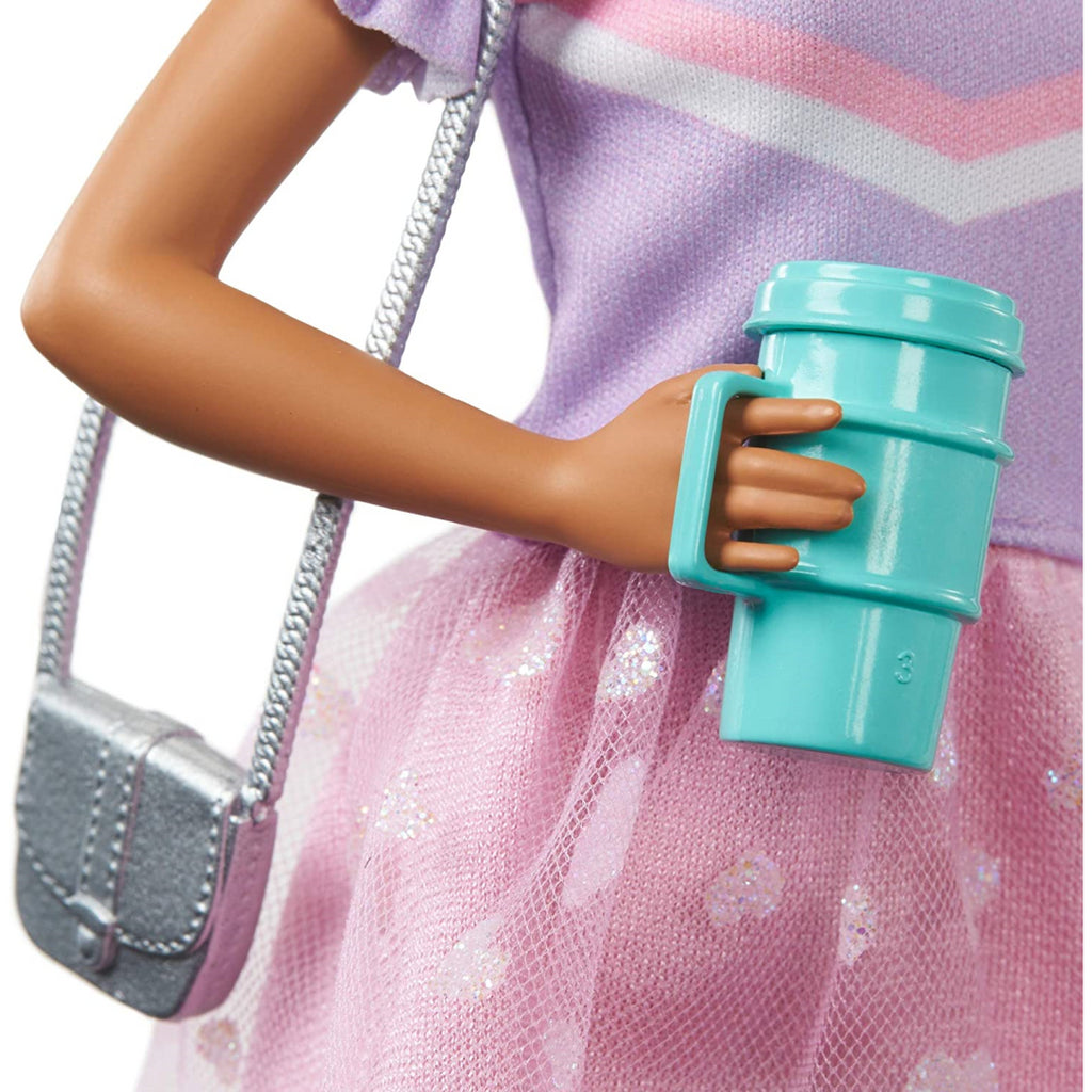 Barbie Princess Adventure Fantasy Doll Curly Brown Hair & Pink Skirt - Maqio