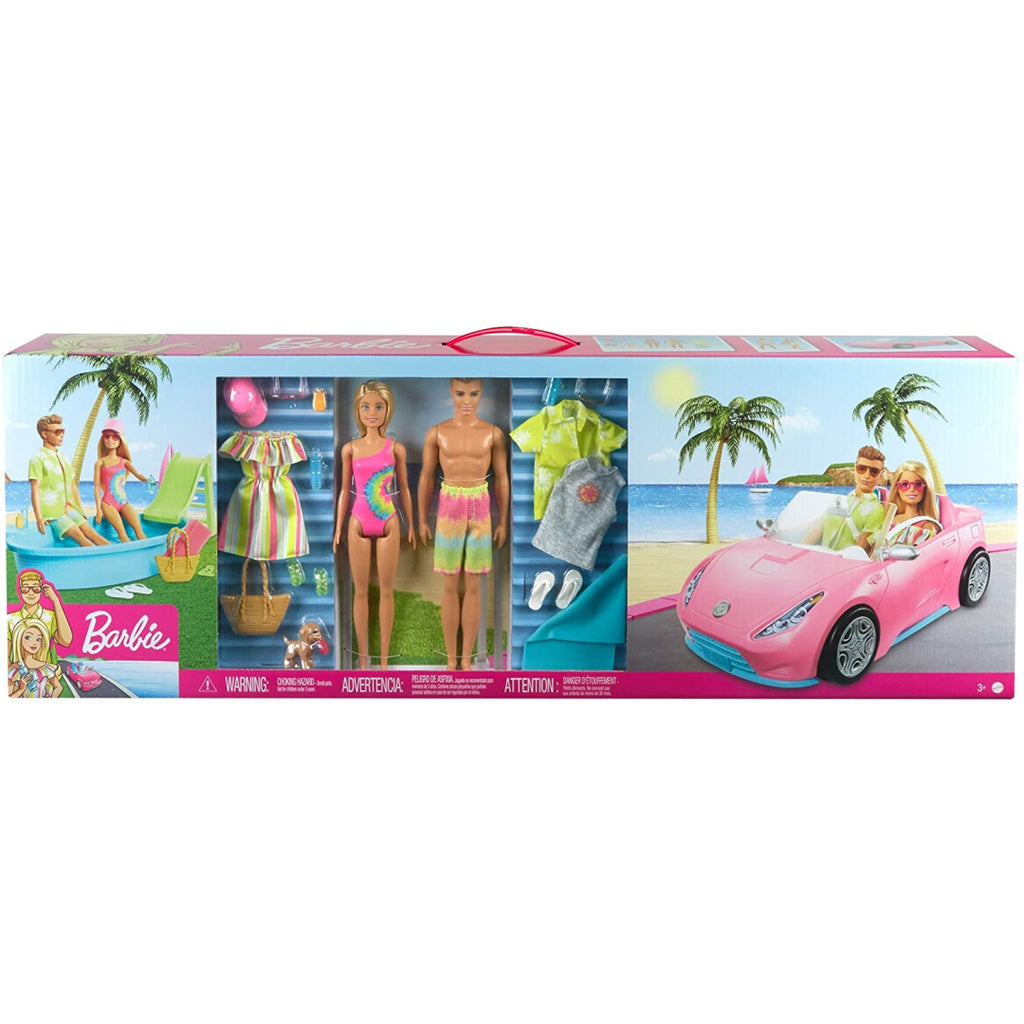 Barbie Gift Set with Convertible Pool Barbie Doll and Ken Doll in Swimwear - Maqio