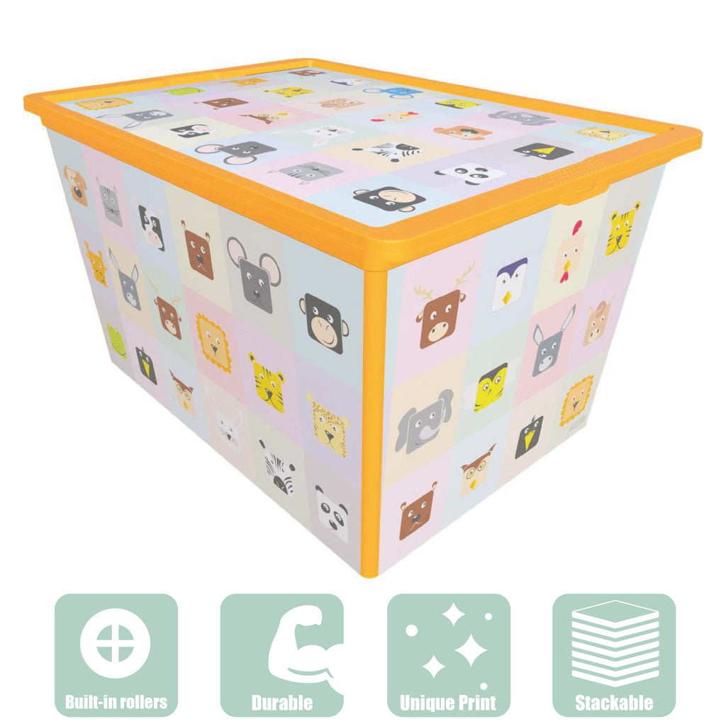 Maqio Decorative 50 Litre Motif Box -  Animals (Orange) - Maqio