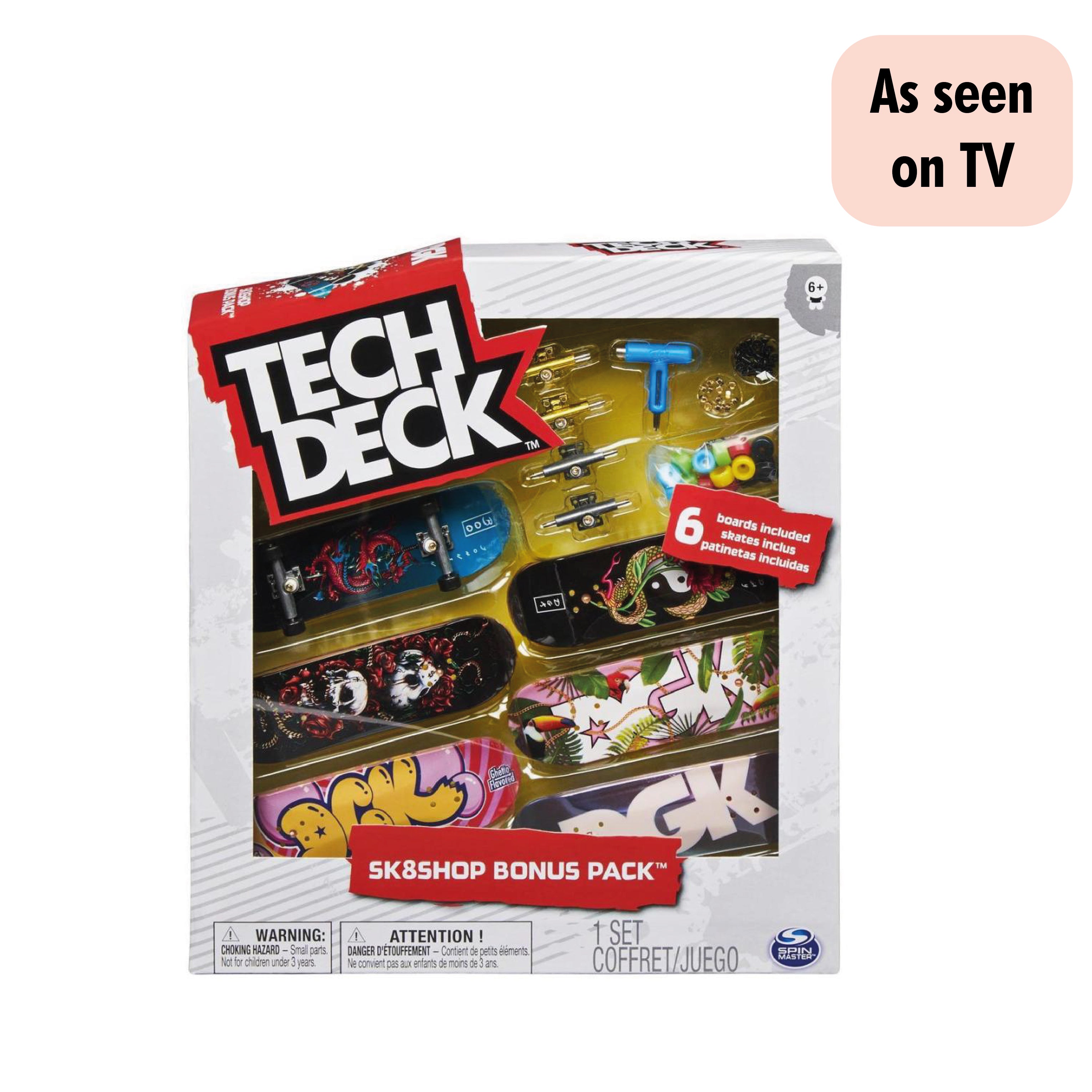 Tech Deck Sk8Shop DGK 6 Pack Mini Skateboards & Tools - Maqio