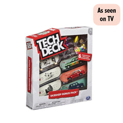 Tech Deck Sk8Shop Bonus Pack Cars & Dogs 6 Pack of Mini Skateboards - Maqio