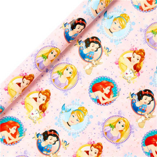 2m Wrapping Paper Roll - Disney Princess - Maqio